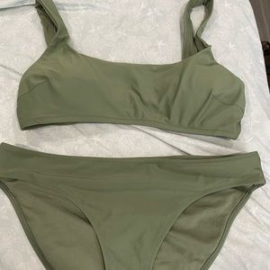 2/$20 Aerie Olive Green Scoop Bikini Set